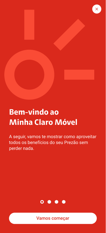 Welcome screen introducing Minha Claro Móvel